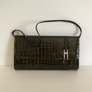 BCBGMaxAzria Dark Green Genuine Leather Handbag